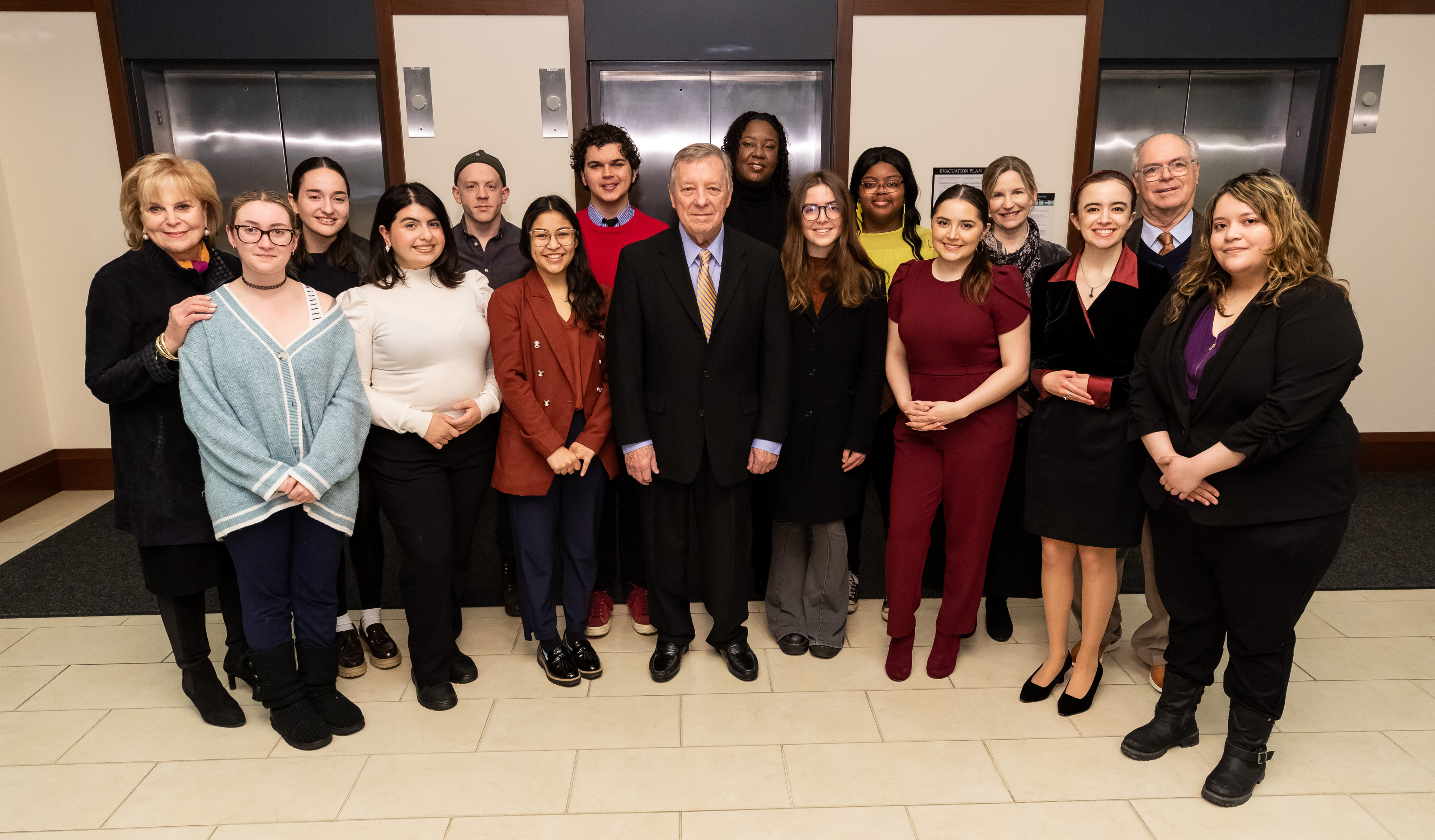Group Photo with Dick Durbin, students and CJIE directors